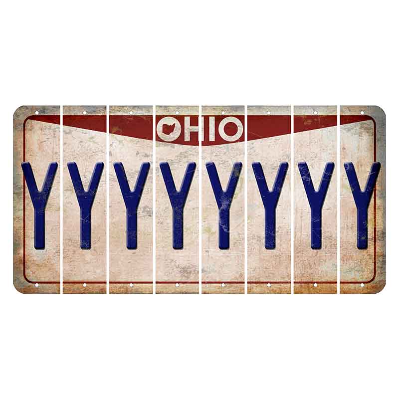 Ohio Pride Cut License Plate Strips (Set of 8) Y