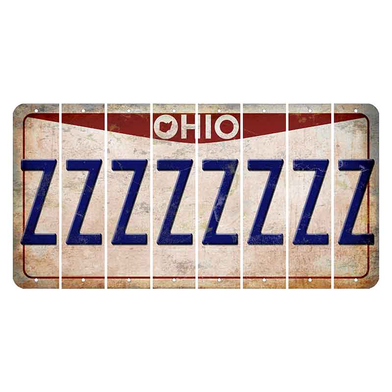 Ohio Pride Cut License Plate Strips (Set of 8) Z