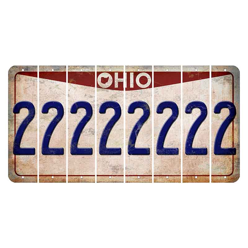 Ohio Pride Cut License Plate Strips (Set of 8) 2