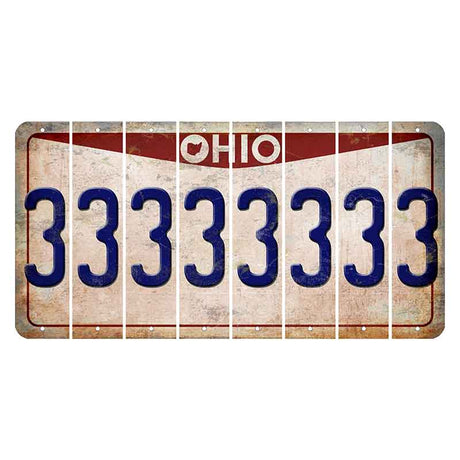 Ohio Pride Cut License Plate Strips (Set of 8) 3