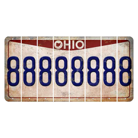 Ohio Pride Cut License Plate Strips (Set of 8) 8