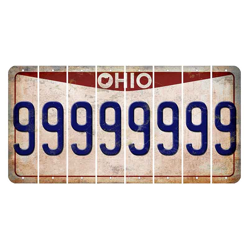 Ohio Pride Cut License Plate Strips (Set of 8) 9