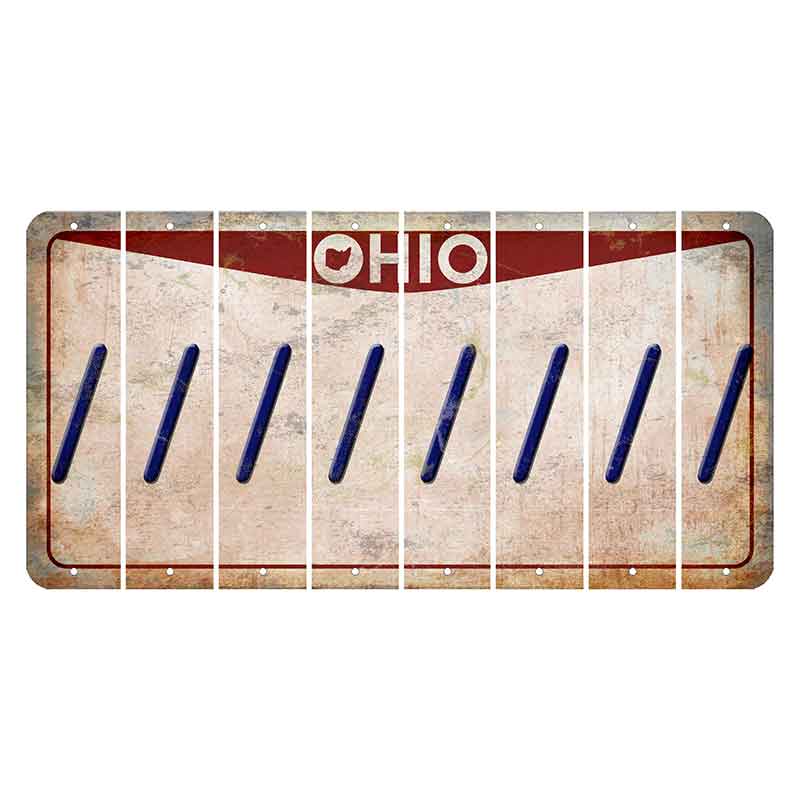 Ohio Pride Cut License Plate Strips (Set of 8) Forward Slash