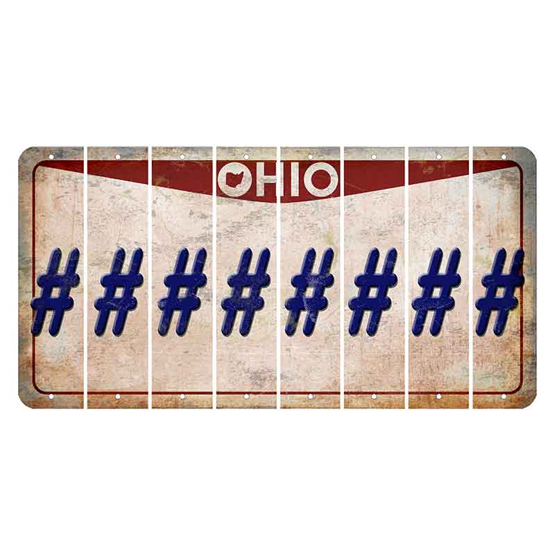 Ohio Pride Cut License Plate Strips (Set of 8) Hashtag