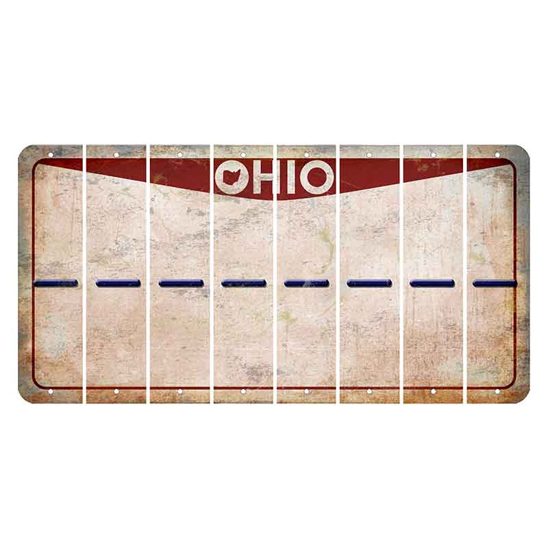 Ohio Pride Cut License Plate Strips (Set of 8) Hyphen