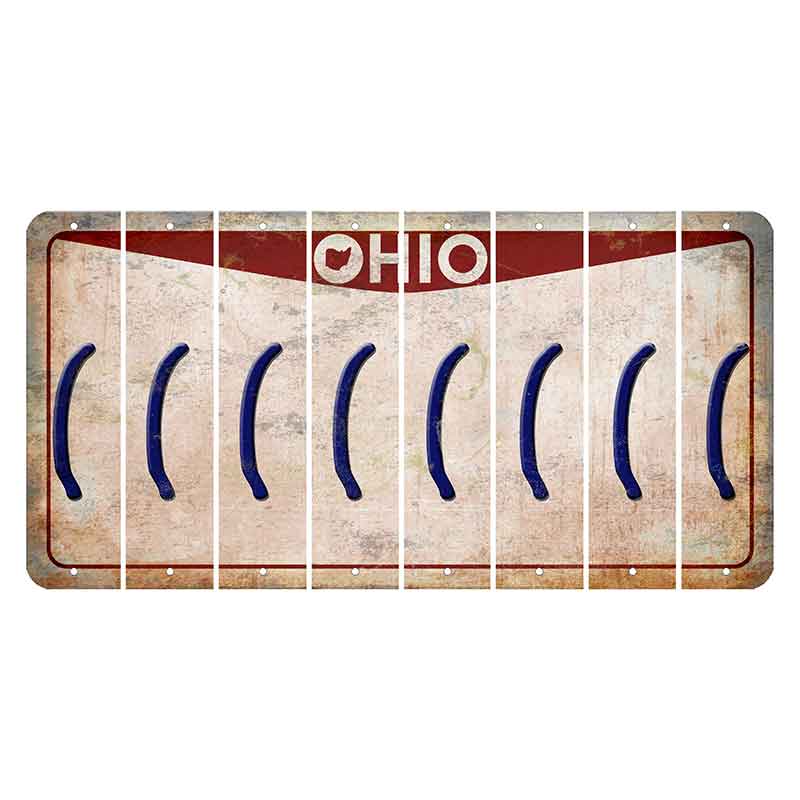 Ohio Pride Cut License Plate Strips (Set of 8) Parenthesis - Left