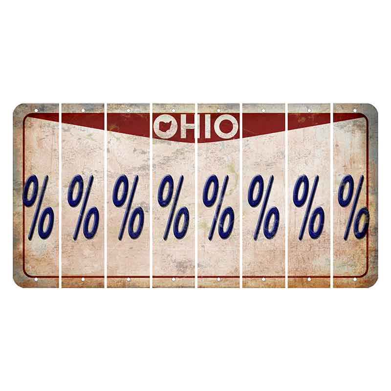 Ohio Pride Cut License Plate Strips (Set of 8) Percent Sign