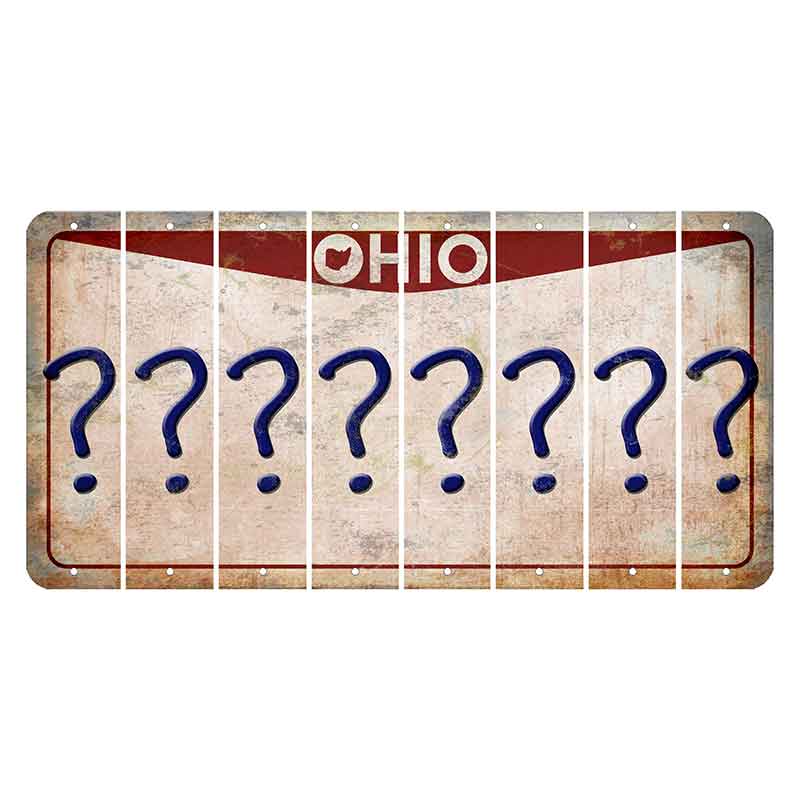 Ohio Pride Cut License Plate Strips (Set of 8) Question Mark