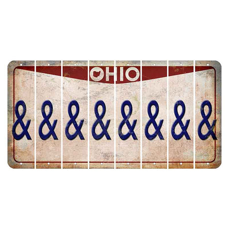 Ohio Pride Cut License Plate Strips (Set of 8) And Sign