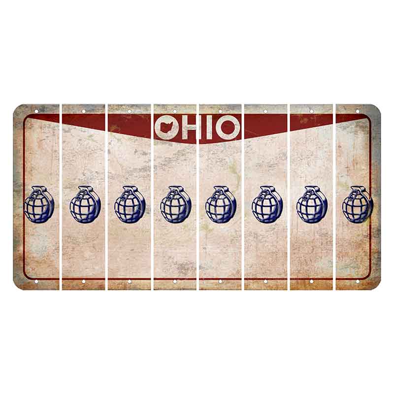 Ohio Pride Cut License Plate Strips (Set of 8) Grenade