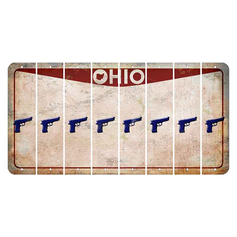 Ohio Pride Cut License Plate Strips (Set of 8) Handgun