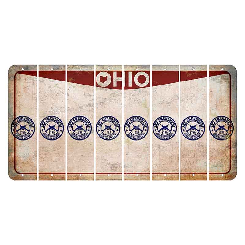 Ohio Pride Cut License Plate Strips (Set of 8) 2nd Amendment