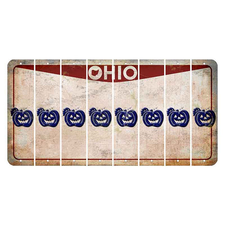 Ohio Pride Cut License Plate Strips (Set of 8) Pumpkin