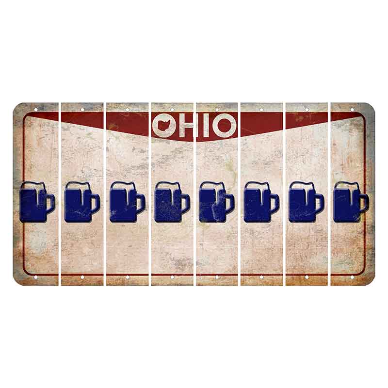 Ohio Pride Cut License Plate Strips (Set of 8) Beer Mug