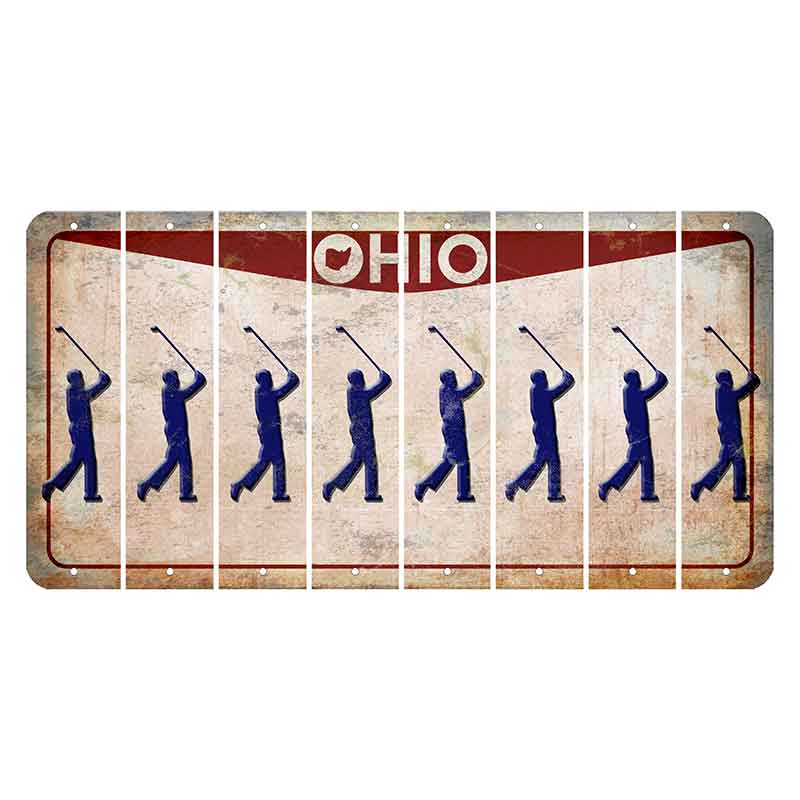 Ohio Pride Cut License Plate Strips (Set of 8) Male Golfer