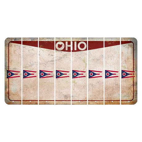 Ohio Pride Cut License Plate Strips (Set of 8) State Flag