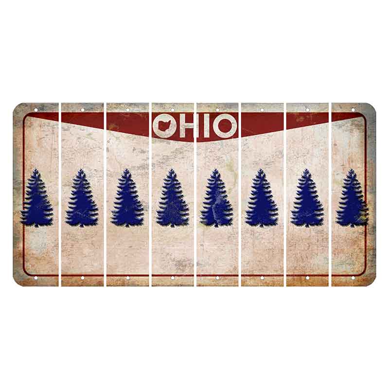 Ohio Pride Cut License Plate Strips (Set of 8) Pine Tree