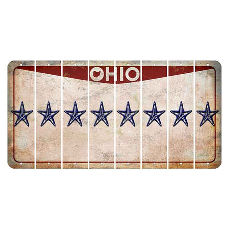 Ohio Pride Cut License Plate Strips (Set of 8) Star Fish