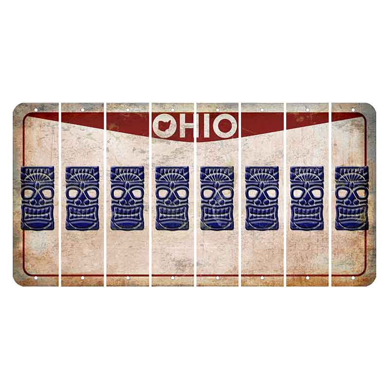 Ohio Pride Cut License Plate Strips (Set of 8) Tiki