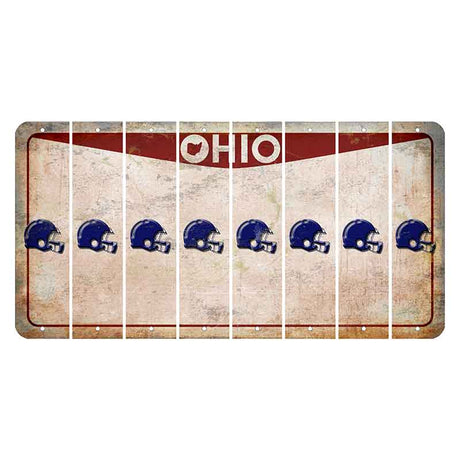 Ohio Pride Cut License Plate Strips (Set of 8) Football Helmet