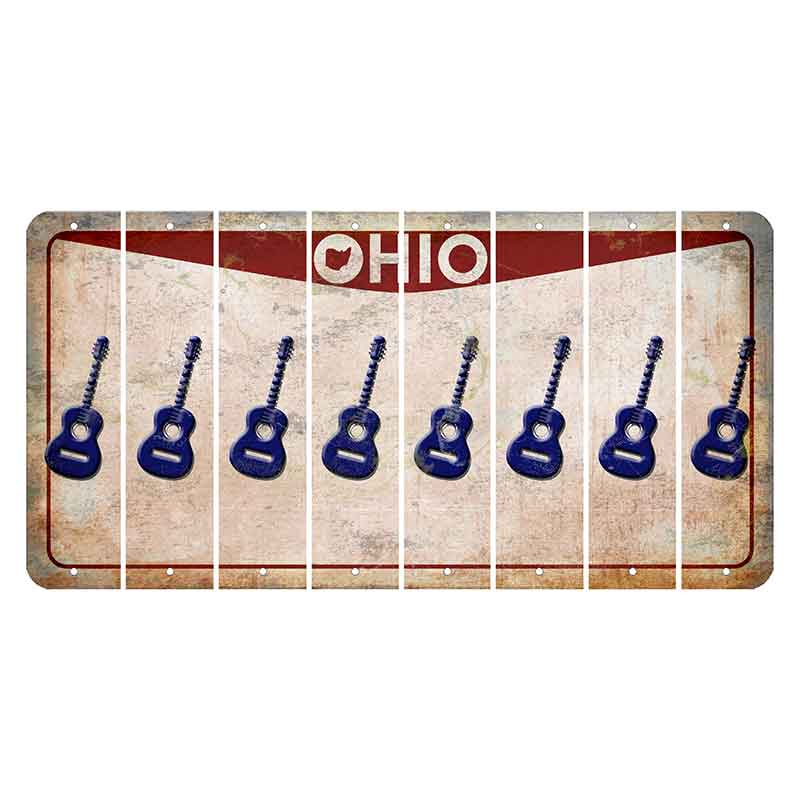 Ohio Pride Cut License Plate Strips (Set of 8) Guitar