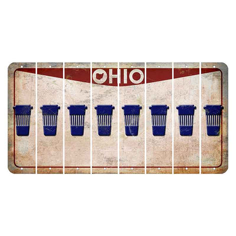 Ohio Pride Cut License Plate Strips (Set of 8) Latte