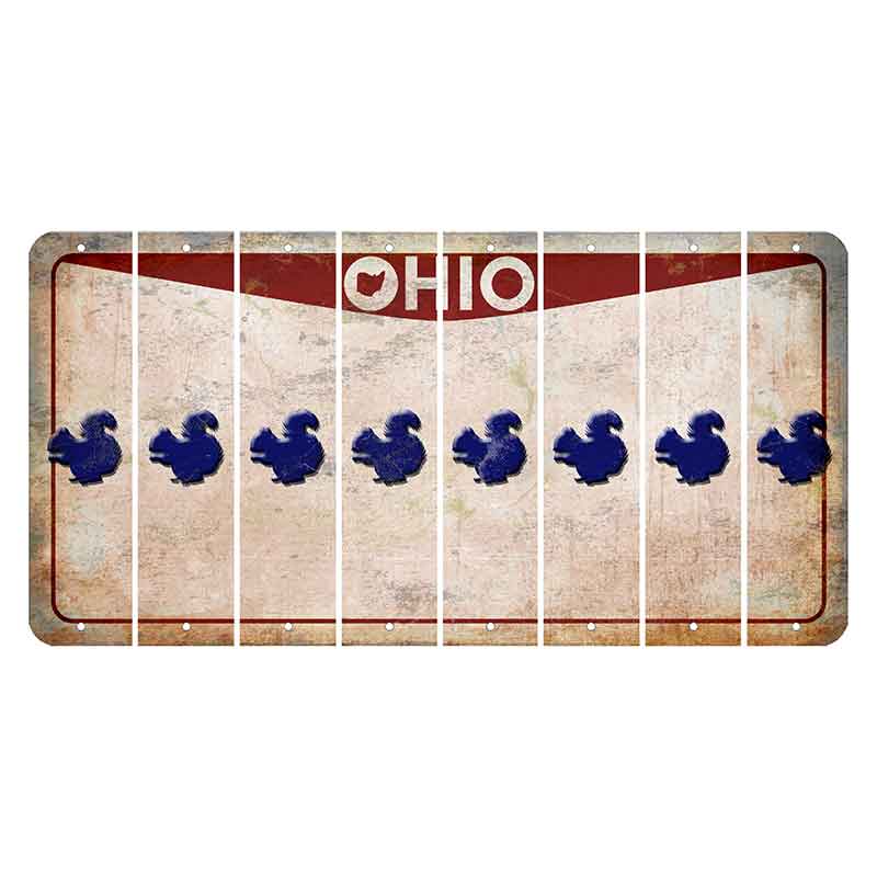 Ohio Pride Cut License Plate Strips (Set of 8) Squirrel