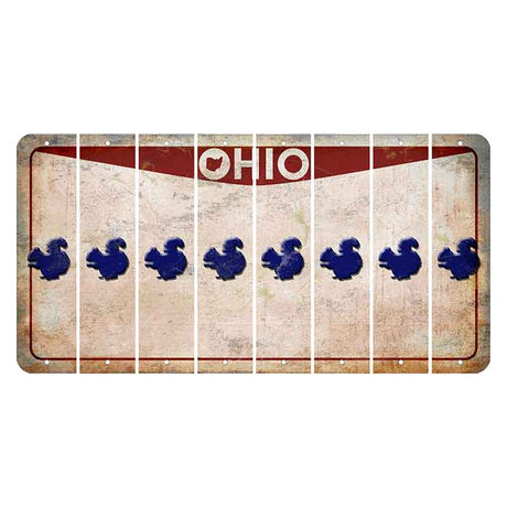 Ohio Pride Cut License Plate Strips (Set of 8) Squirrel