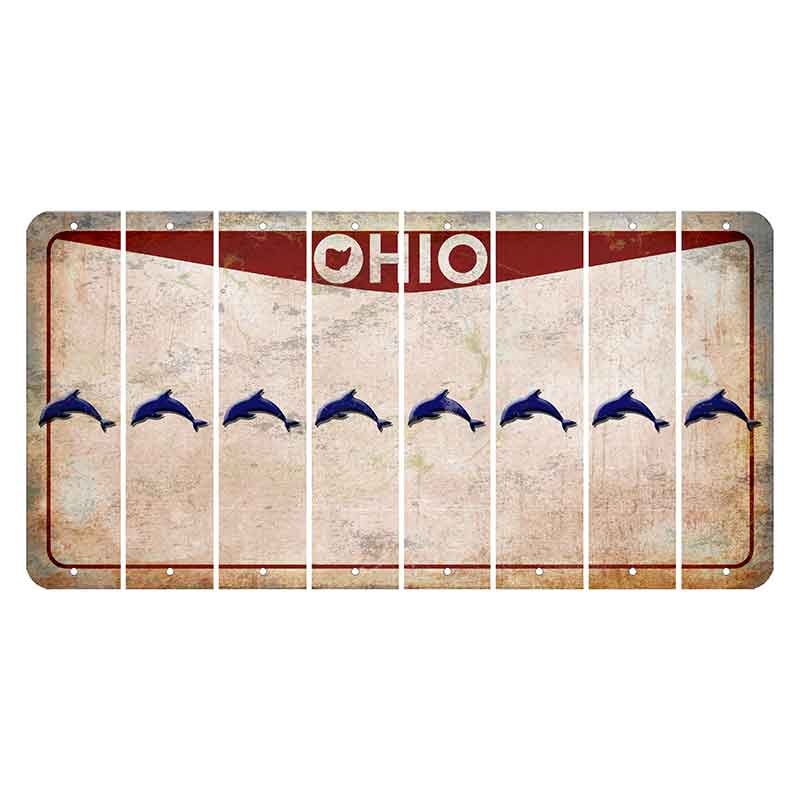 Ohio Pride Cut License Plate Strips (Set of 8) Dolphin