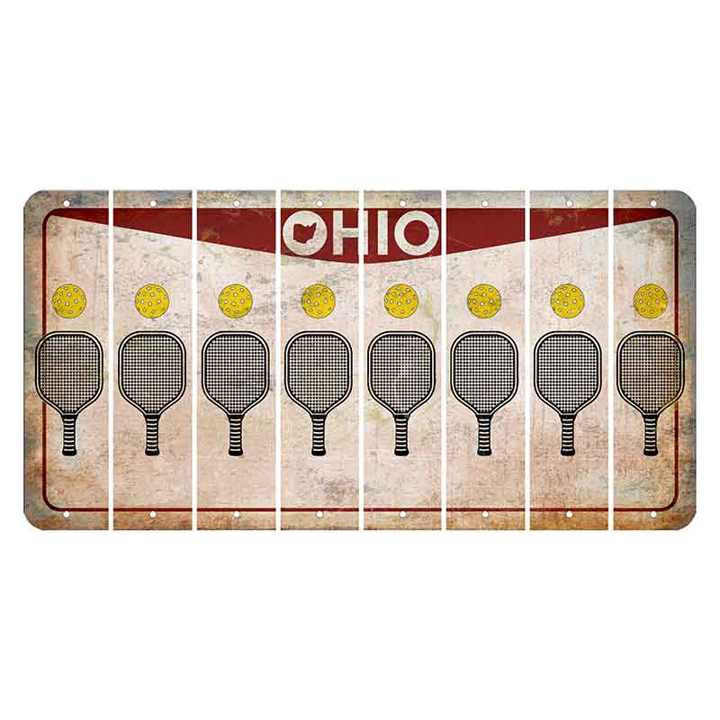 Ohio Pride Cut License Plate Strips (Set of 8) Pickleball