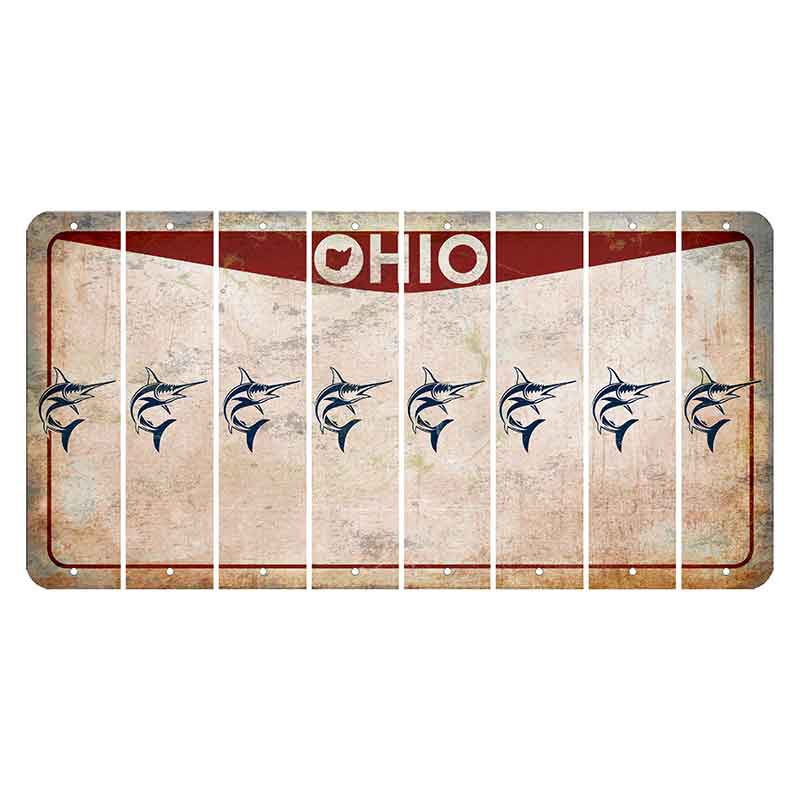 Ohio Pride Cut License Plate Strips (Set of 8) Swordfish