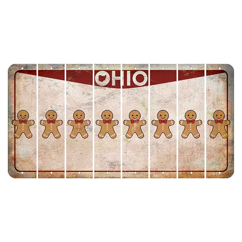 Ohio Pride Cut License Plate Strips (Set of 8) Gingerbread Man