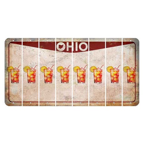 Ohio Pride Cut License Plate Strips (Set of 8) Cocktail