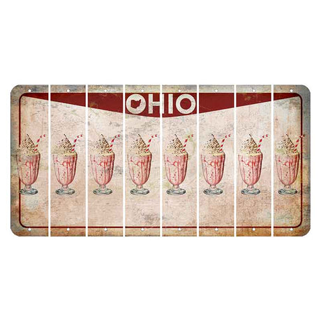 Ohio Pride Cut License Plate Strips (Set of 8) Milkshake