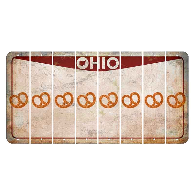 Ohio Pride Cut License Plate Strips (Set of 8) Pretzel