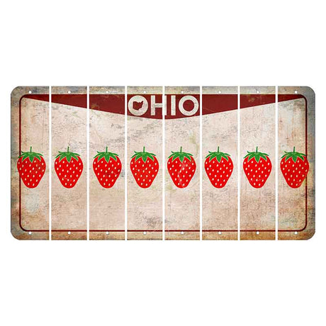 Ohio Pride Cut License Plate Strips (Set of 8) Strawberry