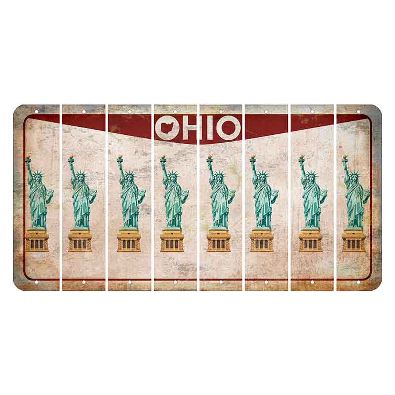 Ohio Pride Cut License Plate Strips (Set of 8) Statue of Liberty