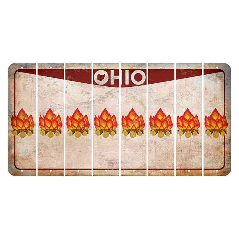 Ohio Pride Cut License Plate Strips (Set of 8) Campfire