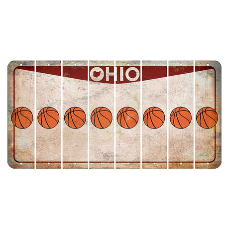 Ohio Pride Cut License Plate Strips (Set of 8) Basketball