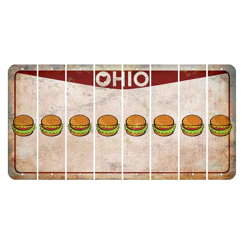 Ohio Pride Cut License Plate Strips (Set of 8) Hamburger