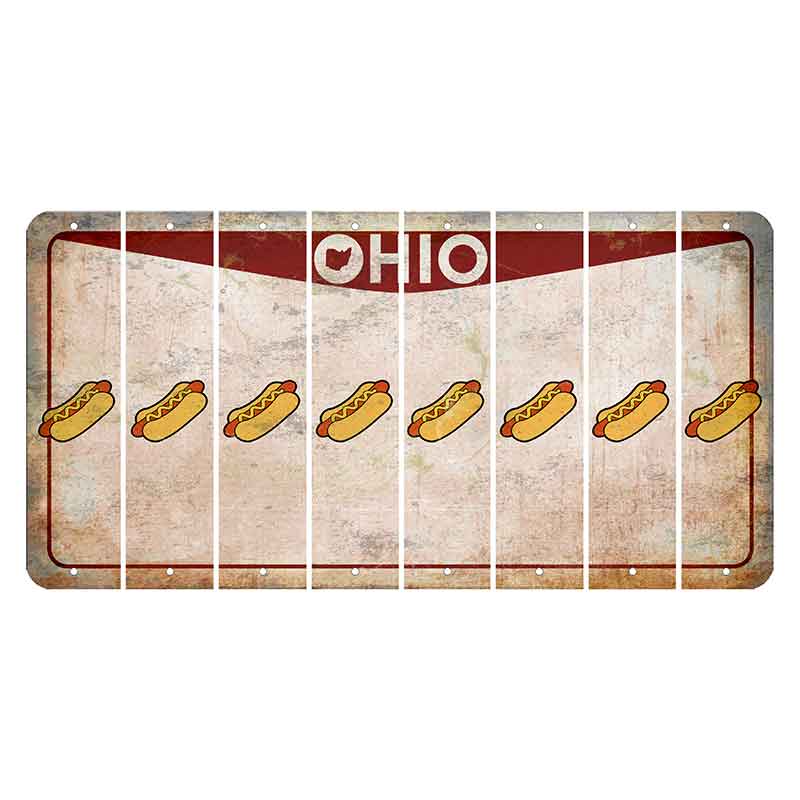 Ohio Pride Cut License Plate Strips (Set of 8) Hotdog