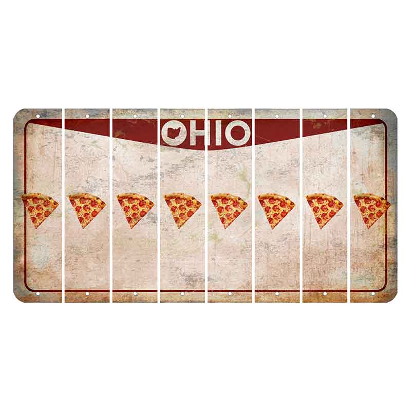 Ohio Pride Cut License Plate Strips (Set of 8) Pizza