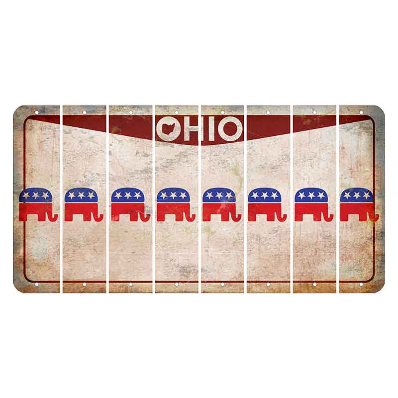 Ohio Pride Cut License Plate Strips (Set of 8) Republican