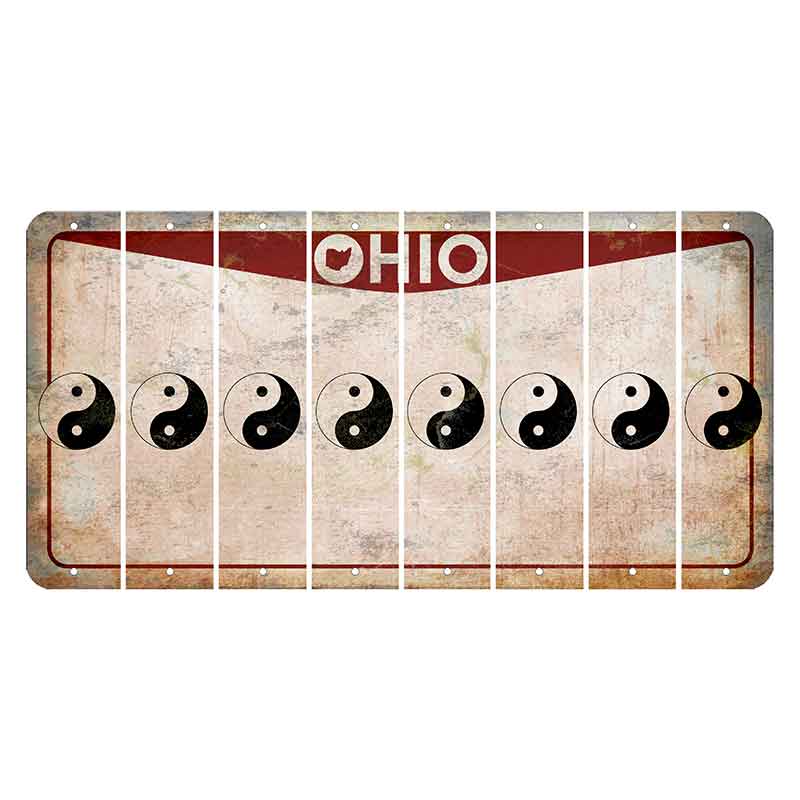 Ohio Pride Cut License Plate Strips (Set of 8) Yin Yang