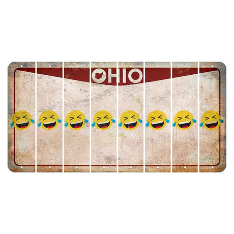 Ohio Pride Cut License Plate Strips (Set of 8) Emoji - Laughing