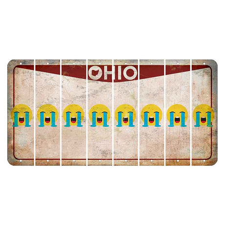 Ohio Pride Cut License Plate Strips (Set of 8) Emoji - Crying