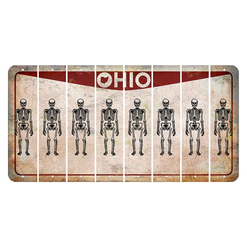 Ohio Pride Cut License Plate Strips (Set of 8) Skeleton