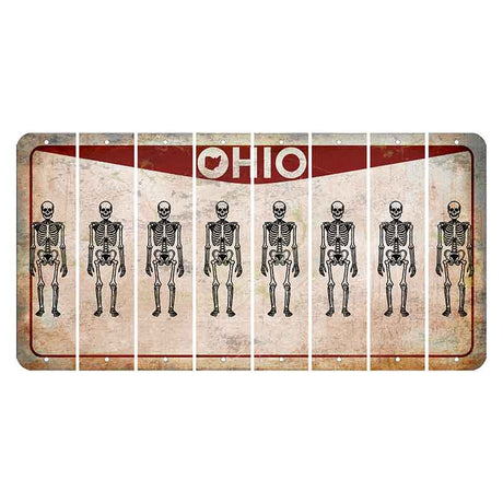 Ohio Pride Cut License Plate Strips (Set of 8) Skeleton