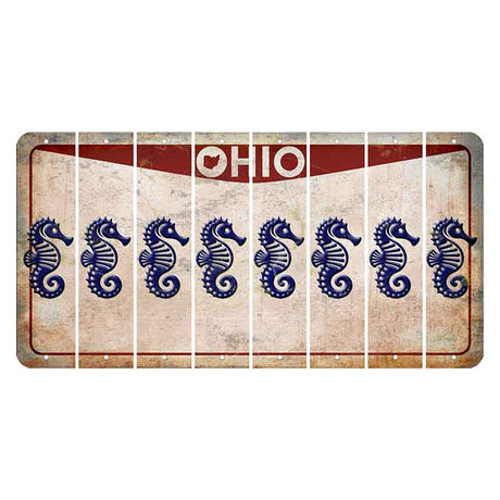 Ohio Pride Cut License Plate Strips (Set of 8) Seahorse