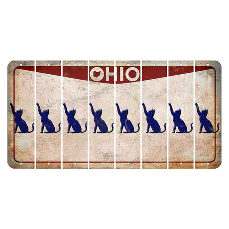 Ohio Pride Cut License Plate Strips (Set of 8) Cat